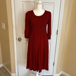 Croft & Barrow Red Long Sleeve Dress